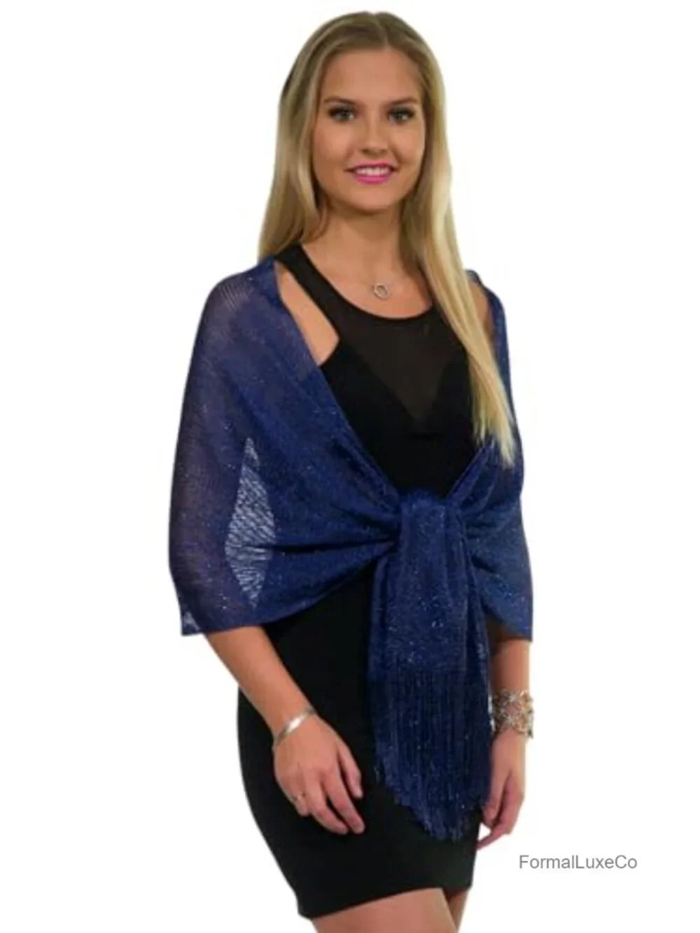 Metallic Glitter Shawl Wrap for Women - Lightweight Polyester Pashmina Evening